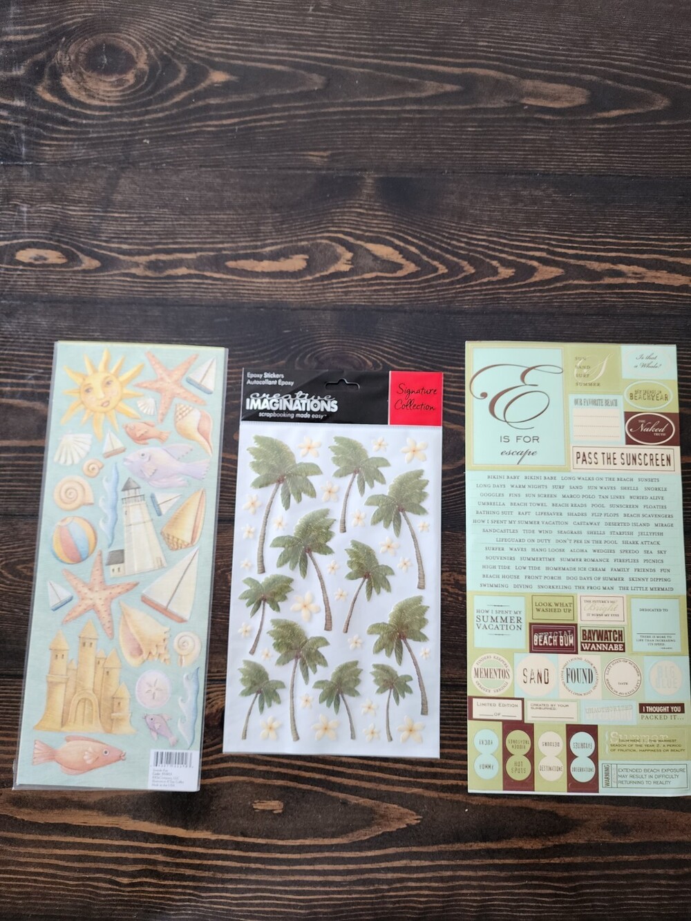 Scrapbooking Stickers - Lot Beach Summer Sand Travel New Vintage Retired #22